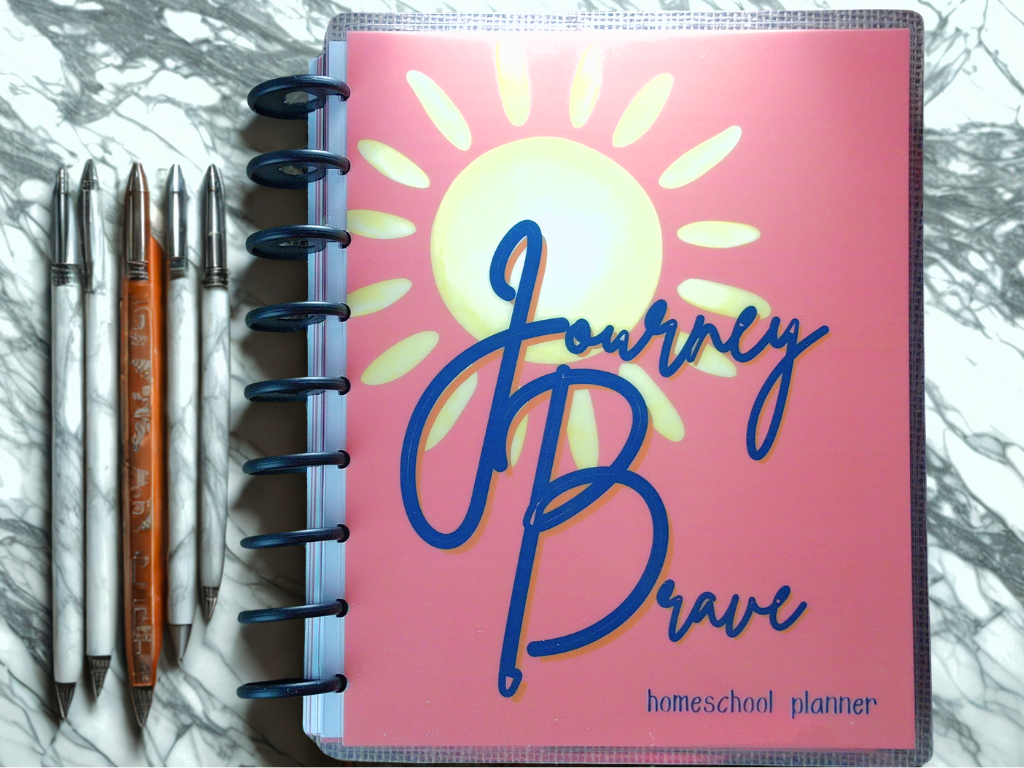 Journey Brave Homeschool Planner | 12 Month, Undated Disc Bound Homeschool Planner
