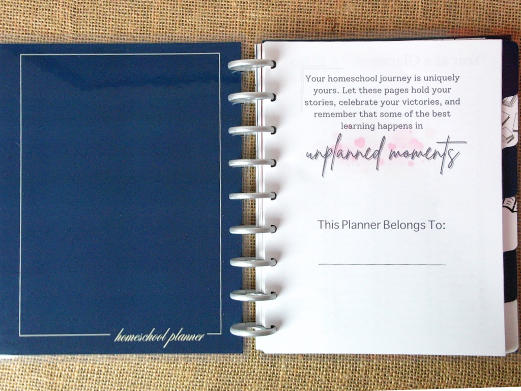 Faith & Family Homeschool Planner | 12 Month, Undated Disc Bound Homeschool Planner