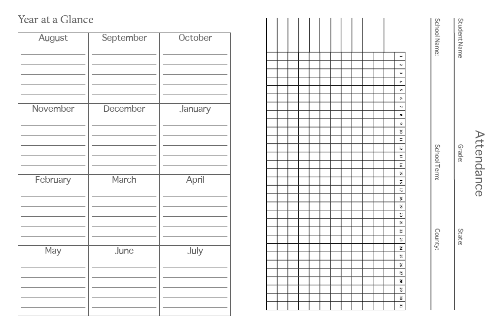 Homeschool Planner | Undated | Classic Size | Disc bound | Vertical layout | Track schedule, curriculum, weekly & monthly view & more