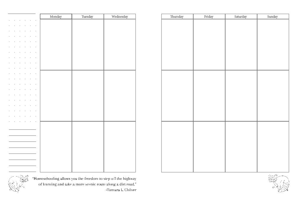 Homeschool Planner | Undated | Classic Size | Disc bound | Vertical layout | Track schedule, curriculum, weekly & monthly view & more