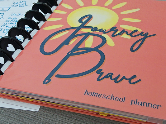 Journey Brave Homeschool Planner | 12 Month, Undated Disc Bound Homeschool Planner