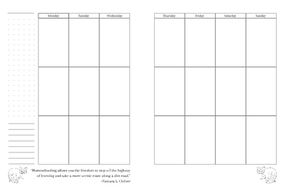 Undated Woodland Animals Homeschool Planner